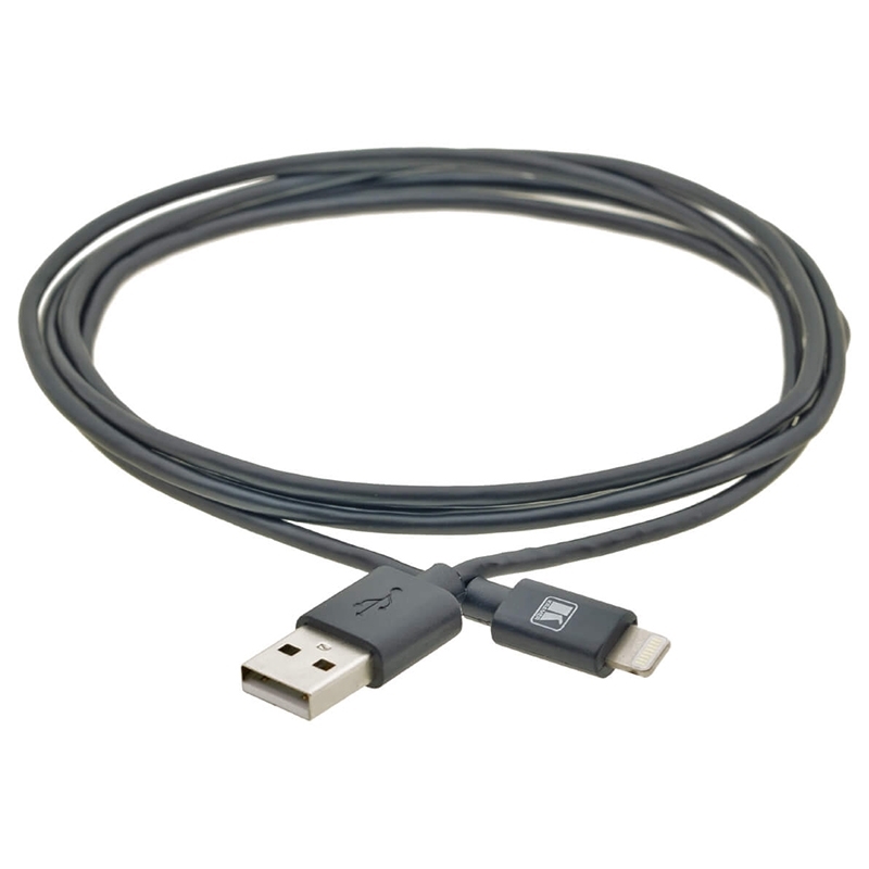 Kramer C-UA/LTN/BK-3 - Кабель USB для синхронизации и зарядки устройств Apple, цвет черный