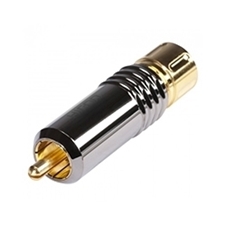 Sommer Cable HI-CM18-BLK - Разъем RCA, кабельный штекер (вилка), металлический, позолоченный, под пайку