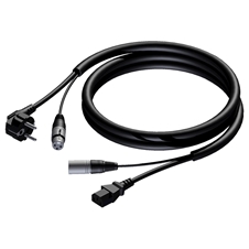 Procab CAB400/10 - Кабель SCHUKO (вилка) + XLR 3-pin (розетка) – Евро C13 (розетка) + XLR 3-pin (вилка), 3х1 кв.мм