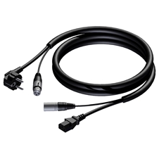 Procab CAB400/15 - Кабель SCHUKO (вилка) + XLR 3-pin (розетка) – Евро C13 (розетка) + XLR 3-pin (вилка), 3х1 кв.мм