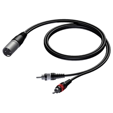 Procab CAB703/1.5 - Аудиокабель XLR 3-pin (вилка) – 2х RCA (вилка)