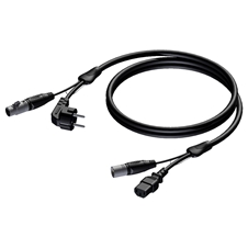 Procab REF400/10 - Кабель SCHUKO + XLR 3-pin (розетка) – Евро C13 (вилка) + XLR 3-pin (вилка)