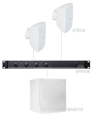 Audac FESTA4.3E/W - Комплект из АС и усилителя: EPA104 + BASO10 + 2хATEO4 белого цвета