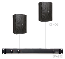 Audac FESTA7.2E/B - Комплект из АС и усилителя: 2xXENO6 + EPA252 черного цвета