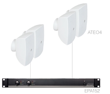Audac FESTA4.4E/W - Комплект из АС и усилителя EPA152 + 4хATEO4 белого цвета