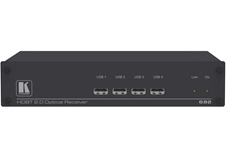 Kramer 692 – Приемник сигналов HDMI 4K/60 (YUV 4:2:0), стереоаудио, RS-232, ИК, USB 2.0 и Ethernet по оптоволокну