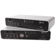 Opticis KVMX-100-TR - Удлинитель двух каналов DVI-D, USB 2.0, RS-232 и аудио по четырем одномодовым или многомодовым оптоволоконным патч-кордам, режим KVM-коммутатора 2x1