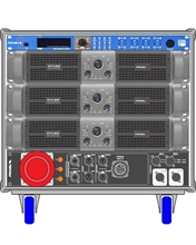 Axiom AXRACKM2 - Главный рэковый шкаф 9U с тремя усилителями HPX6000, процессором и панелью MDISTRO03