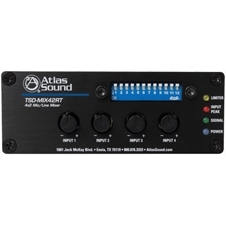 Atlas IED TSD-MIX42RT - Стереомикшер 4х2 аудиосигналов линейного уровня с микрофонным входом, дистанционное управление громкостью
