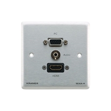 Kramer WXA-H/EU(BAL)-86 - Настенная панель-переходник HDMI (розетка-розетка), VGA (розетка-розетка), и стерео аудио (3,5-мм розетка-розетка)