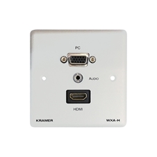 Kramer WXA-H/EU(W)-86 - Настенная панель-переходник HDMI (розетка-розетка), VGA (розетка-розетка), и стереоаудио (3,5-мм розетка-розетка)
