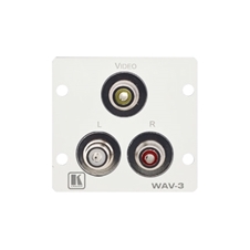Kramer WAV-3(W) - Модуль-переходник с проходными разъемами для композитного видео и стереоаудио