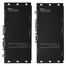 Gefen GTB-DVIKVM-ELR-BLK - Комплект устройств для передачи сигналов интерфейсов DVI-D Single Link, RS-232, USB 2.0 и Ethernet по витой паре