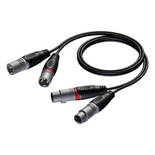 Procab REF710/0.5 - Аудиокабель 2х XLR 3-pin (розетка) – 2х XLR 3-pin (вилка)