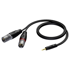 Procab REF712/1.5 - Аудиокабель miniJack 3,5 мм стерео (вилка) – 2x XLR 3-pin (вилка)