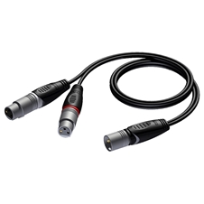 Procab REF736/1.5 - Аудиокабель XLR 3-pin (вилка) – 2 х XLR 3-pin (розетка)