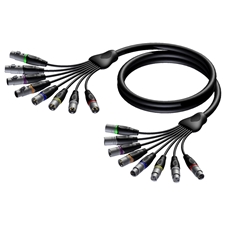 Procab REF8029/5 - Аудиокабель 4х XLR 3-pin (вилка), 4х XLR 3-pin (розетка) – 4х XLR 3-pin (розетка), 4х XLR 3-pin (вилка)