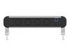 ABL 2A000409 - Настольная розеточная станция серии Chroma с 4 розетками, 1xUSB-A, 1xUSB-C, черная с серебристым