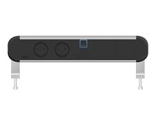 ABL 2A000211 - Настольная розеточная станция серии Chroma с 2 розеткой, 1xUSB-A, 1xUSB-C и 2 слотами для IMP, черная с серебристым