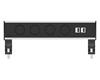 ABL 2A200416 - Настольная розеточная станция серии Flexi с 4 розетками и 2xUSB-A, черная с серебристым