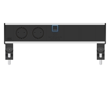 ABL 2A200205 - Настольная розеточная станция серии Flexi с 2 розетками, 1xUSB-A, 1xUSB-C и 2 слотами для IMP, черная с серебристым