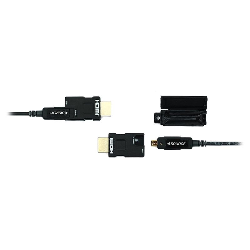 Opticis LHM2-PL-50 - Гибридный кабель HDMI 2.0 (вилка-вилка) с разборными разъемами, 4K/60 (4:4:4) c 3D, оболочка LSZH, 50 м