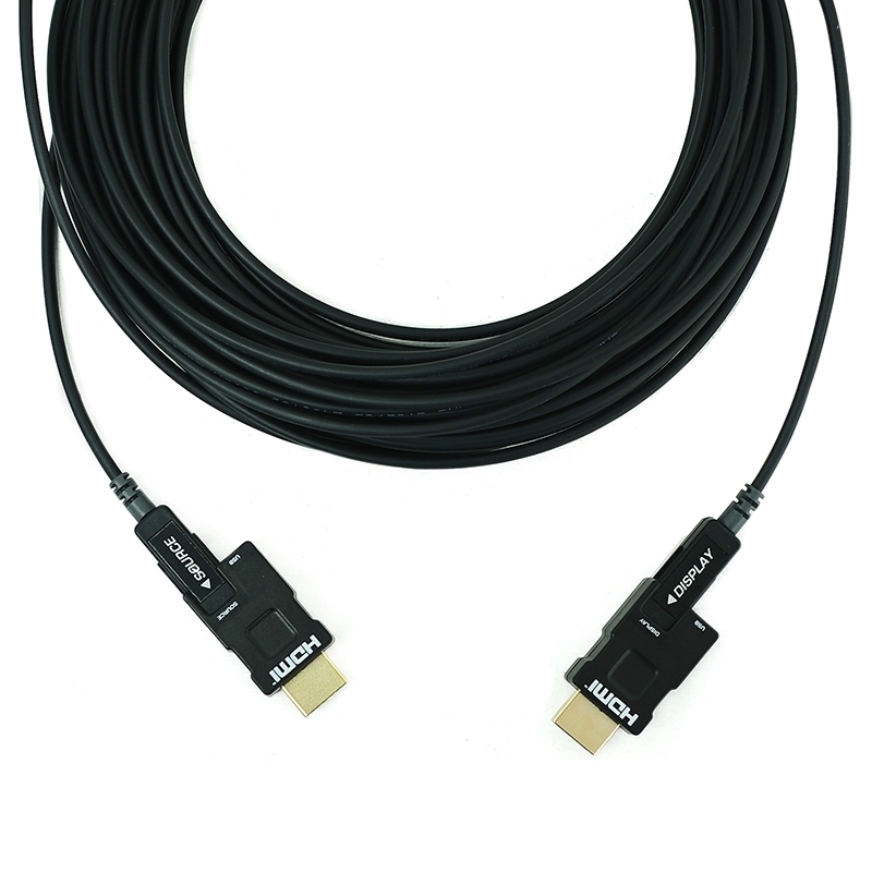 Opticis LHM2-PL-60 - Гибридный кабель HDMI 2.0 (вилка-вилка) с разборными разъемами, 4K/60 (4:4:4) c 3D, оболочка LSZH, 60 м