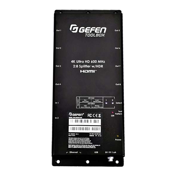 Gefen GTB-UHD600-28S-RT - Масштабатор-автокоммутатор 2:8 сигналов HDMI 2.0 разрешением до 4K/60