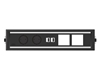 ABL 2F400213 - Встраиваемая розеточная станция серии Level с 2 розетками, 2xUSB-А и 2 слотами для IMP, черная c серебристым