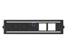 ABL 2F400205 - Встраиваемая розеточная станция серии Level с 2 розетками, 1xUSB-A, 1xUSB-C и 2 слотами для IMP, черная с серебристым