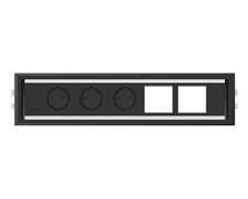 ABL 2F400302 - Встраиваемая розеточная станция серии Level с 3 розетками и 2 слотами для IMP, черная c серебристым