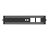 ABL 2F400308 - Встраиваемая розеточная станция серии Level с 3 розетками, 2xUSB-А и 2 слотами для IMP, черная c серебристым
