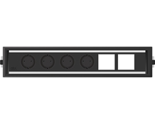 ABL 2F400402 - Встраиваемая розеточная станция серии Level с 4 розетками и 2 слотами для IMP, черная c серебристым