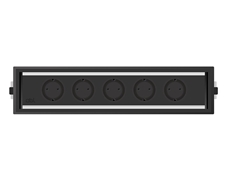 ABL 2F400500 - Встраиваемая розеточная станция серии Level с 5 розетками, черная c серебристым