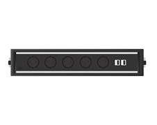 ABL 2F400503 - Встраиваемая розеточная станция серии Level с 5 розетками и 2xUSB-А, черная c серебристым
