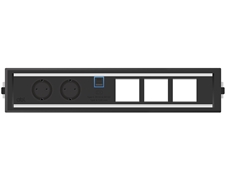 ABL 2F400208 - Встраиваемая розеточная станция серии Level с 2 розетками, 1xUSB-А и 1xUSB-C и 3 слотами для IMP, черная c серебристым