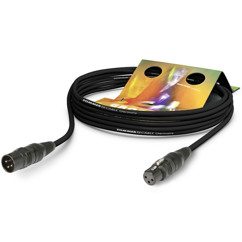 Sommer Cable B2CE-0750-SW - Соединительный кабель Binary 234 AES/EBU, с разъемами XLR 3 pin (вилка-розетка), черный, 7.5 м