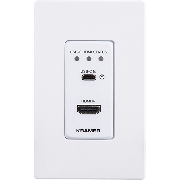Kramer WP-20CT/US-D(W/B) - Настенная панель-передатчик и автокоммутатор сигналов HDMI/USB-C по витой паре HDBaseT