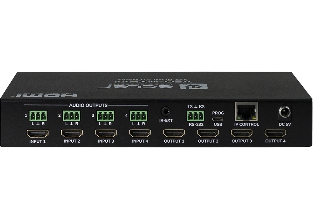 Ecler VEO-MXH44 - Матричный коммутатор 4х4 сигналов HDMI 2.0 с HDR и выходами стереоаудио