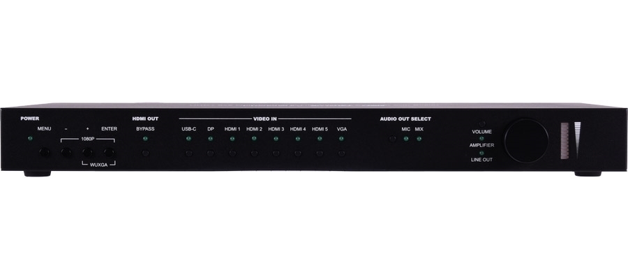 Cypress CSC-6030CVE – Масштабатор сигналов 5хHDMI, DP, USB-C, VGA, микрофонного и 6х стереоаудио в HDMI и HDBaseT 4K/60
