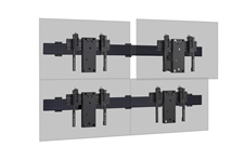 Vogels W2264P Black - Комплект настенного крепления для видеостены 2х2 из дисплеев диагональю 37–65'' с выдвижным креплением (push in – pop out), макс. нагрузка 180 кг, черный