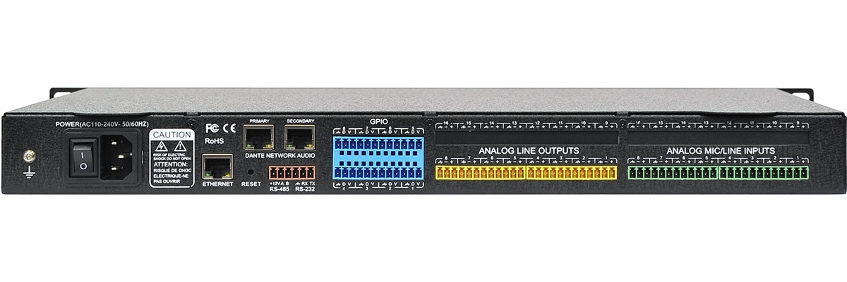 Qtex QAP DA88D - Аудиоплатформа с DSP-процессором и поддержкой Dante, 8 Mic/Line входов и 8 Line входов