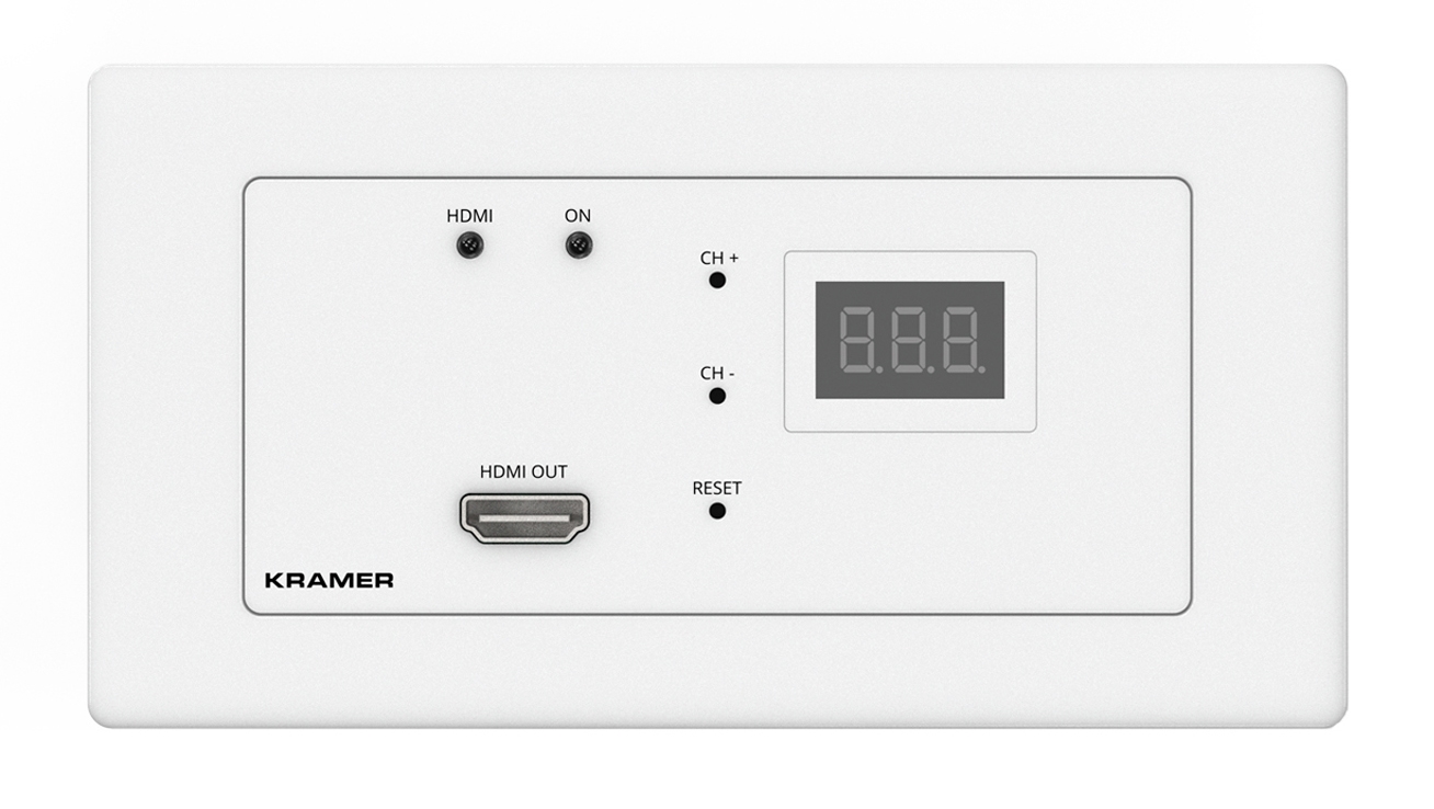 Kramer WP-DEC7/EU(W)-80/86 - Настенная панель, декодер из сети Ethernet видео HDMI 4К60, аудио, RS-232, белая, версия для ЕС