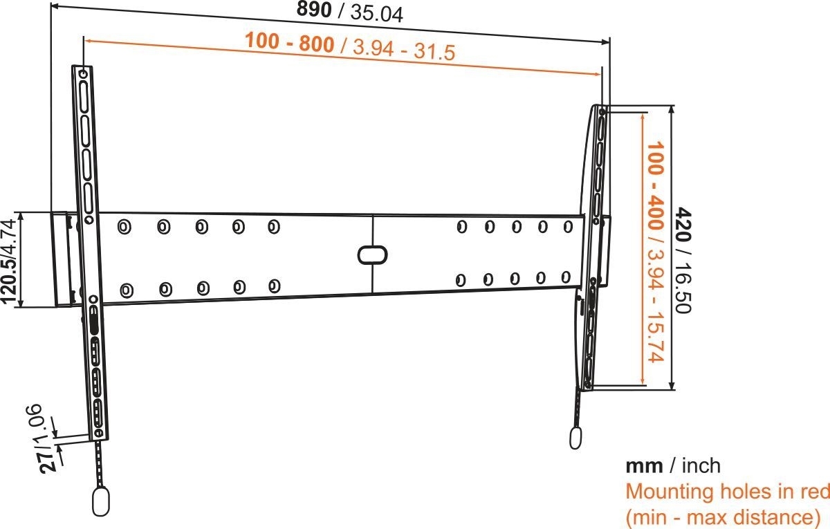 Vogels BASE 05L - Настенное крепление для дисплея диагональю 40–80'', макс. нагрузка 70 кг, черное BASE 05L