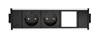 ABL 2M200201 - Розеточная станция серии Link с 2 розетками и 1 слотом для IMP, черная с серебристым