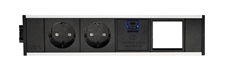 ABL 2M200204 - Розеточная станция серии Link с 2 розетками, 1xUSB-A, 1xUSB-C и 1 слотом для IMP, черная с серебристым