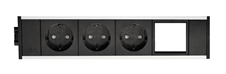 ABL 2M200301 - Розеточная станция серии Link с 3 розетками и 1 слотом для IMP, черная с серебристым