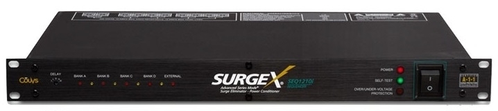 SurgeX SEQ-1210i - Распределитель питания на 10 выходов, 220–240, 10 А, монтаж в стойку, вилка AS/NZS 3112
