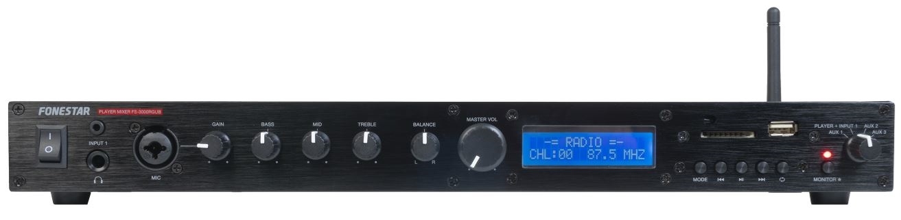 Fonestar FS-3000RGUB - Аудиоплеер с записью, микшер со стереовыходом (4хRCA, 2хXLR)