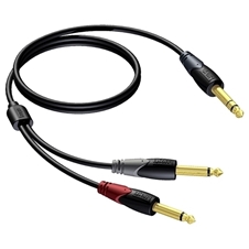 Procab CLA721 - Аудиокабель Jack 6,3 мм стерео (вилка) – 2xJack 6,3 мм моно (вилка)